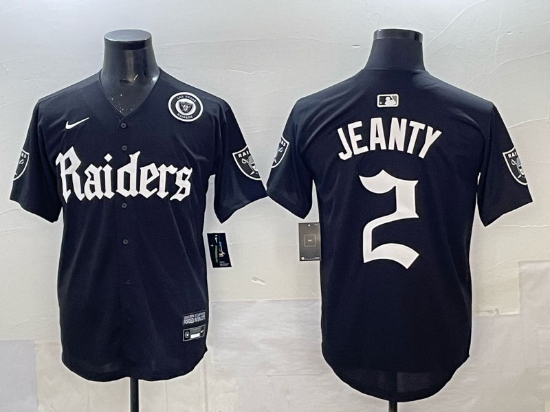 Men 2025 Oakland Raiders #2 Jeanty Black 6th generation Joint Name Nike Limited NFL Jersey style 012